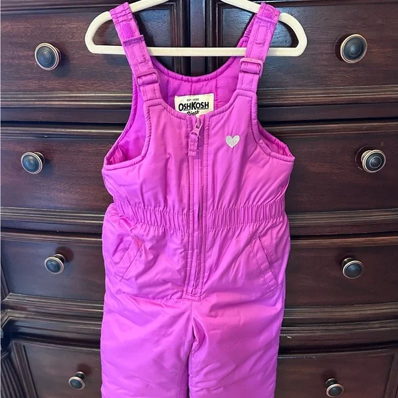 OshKosh B'gosh Kids Purple Snow Bibs / Snow Overalls - Picture 3 of 3